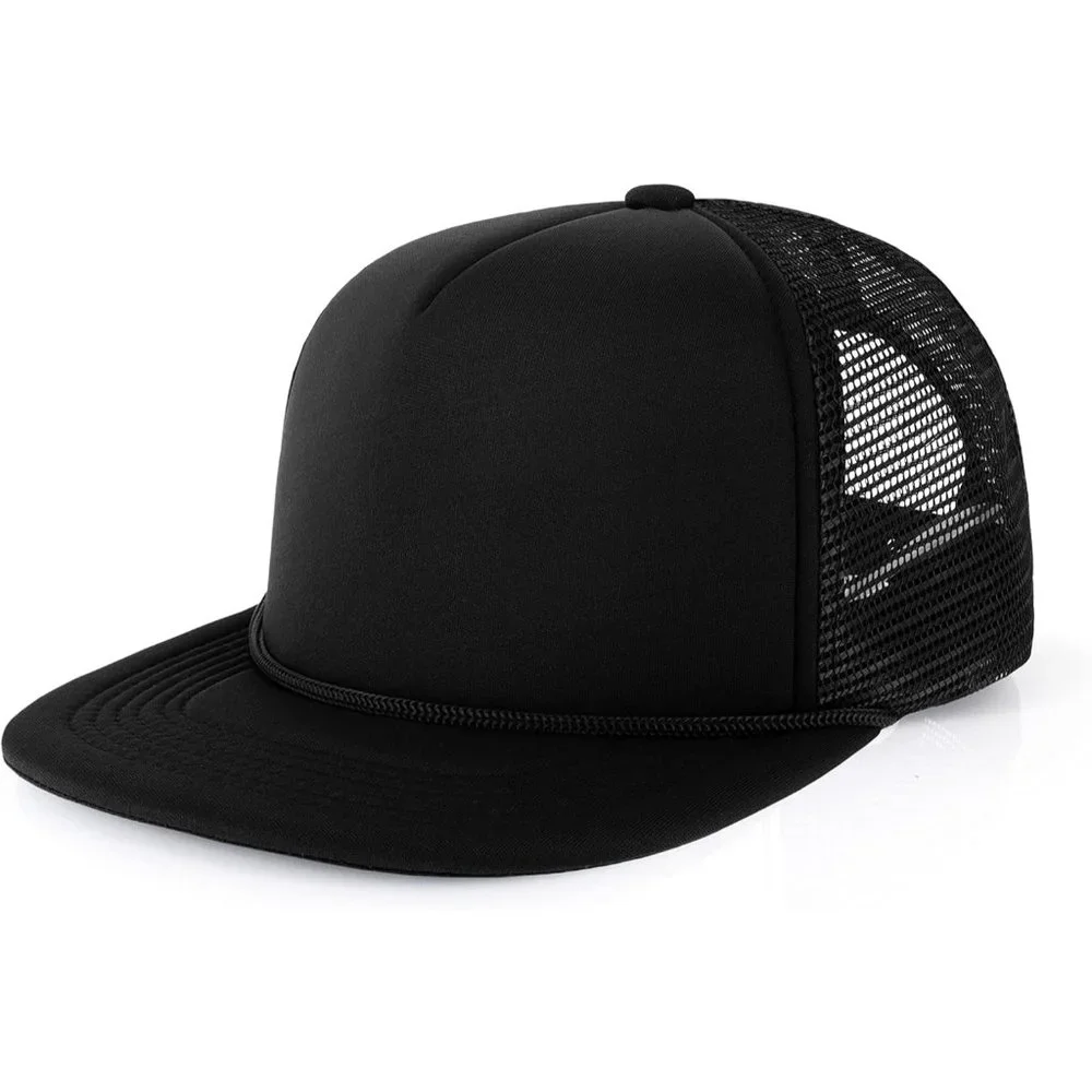 Men Mesh Snapback Trucker Flat Bill Foam Top Hat